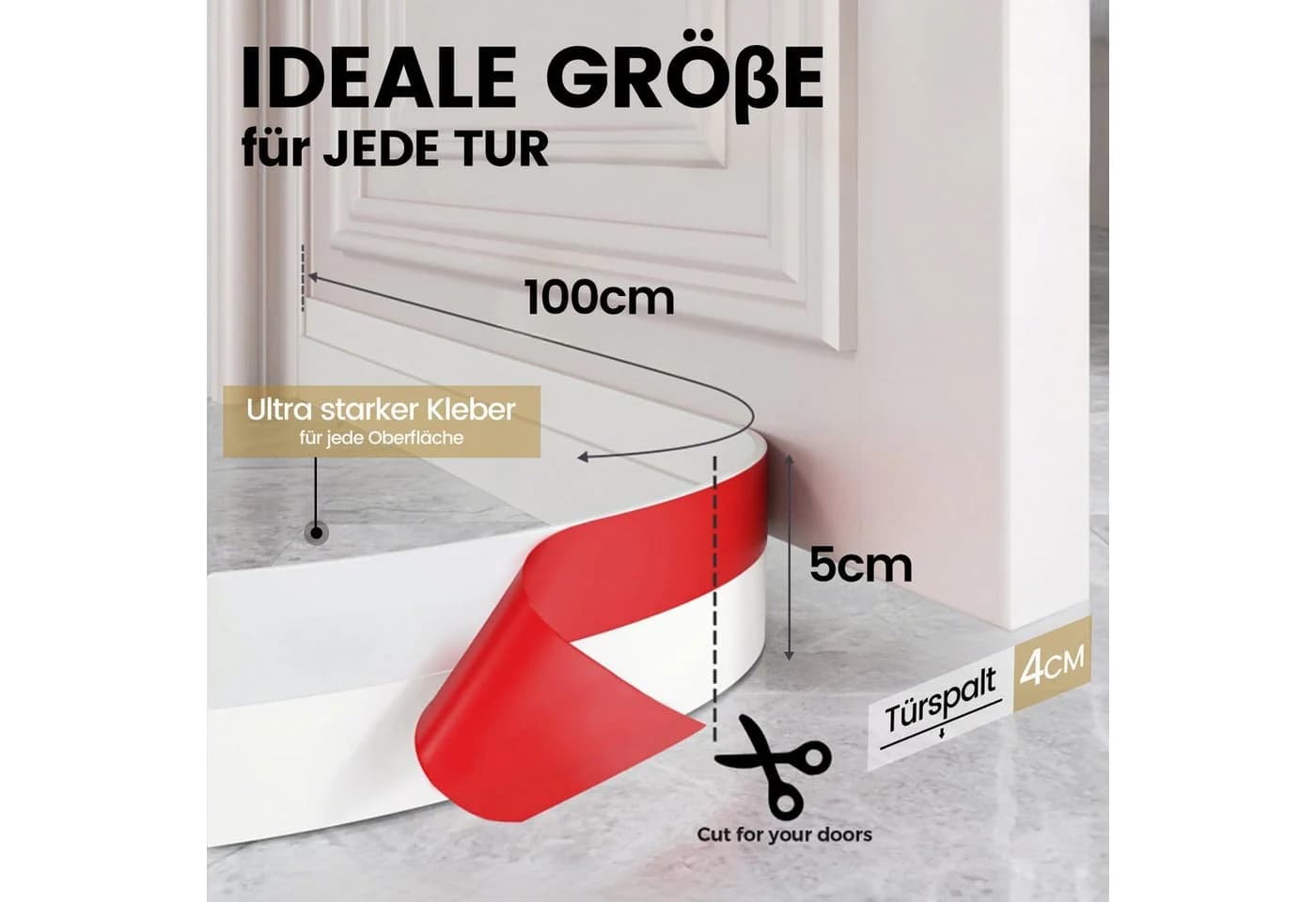 Bundviel Zugluftstopper Tür-Dichtung selbstklebend 1-2m - Bild 3