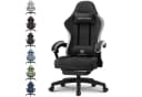 GTPLAYER Gaming-Stuhl Ergonomisch mit Fußstütze und Stoffbezug Schwarz Bild 2