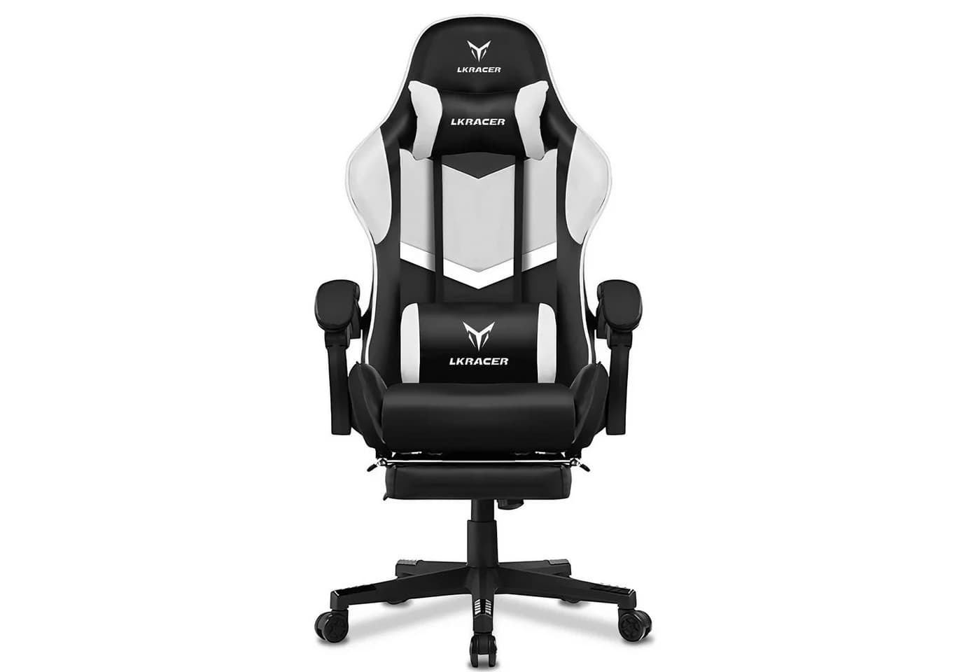 LUCKRACER Gaming-Stuhl Weiß Ergonomisch mit Lendenkissen - Bild 2