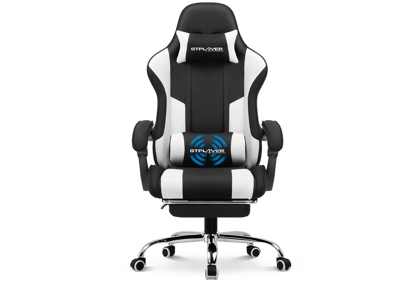 GTPLAYER Gaming-Stuhl mit Massagefunktion und Fußstütze Weiß - Bild 2