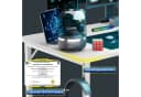 GTPLAYER Gaming Eckschreibtisch L-Form mit Regal und Steckdose Bild 5