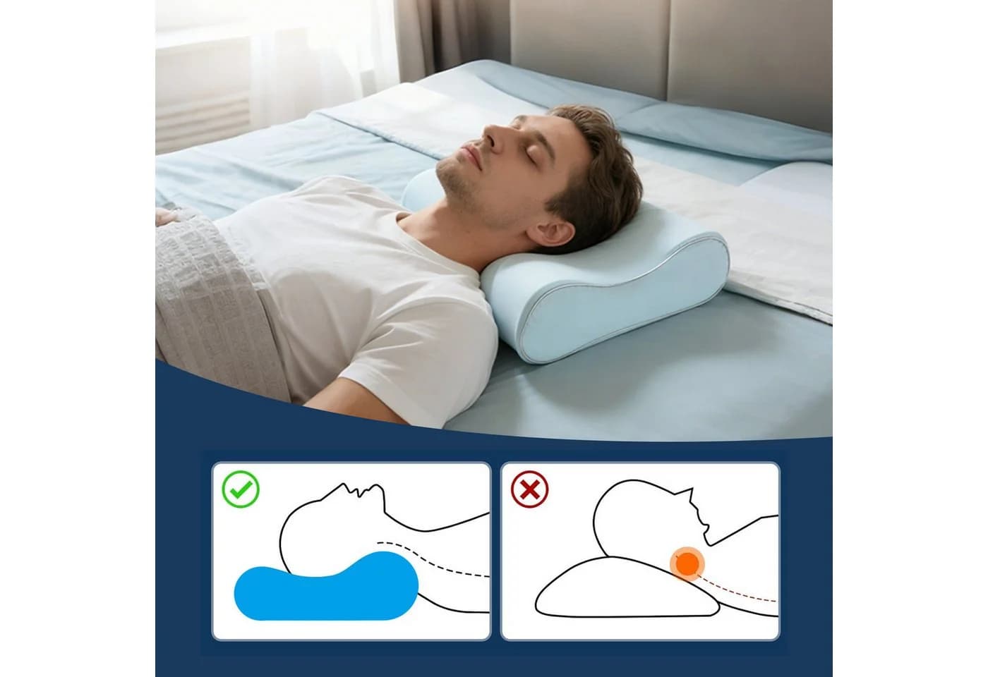 ROYGBIV Ergonomisches Nackenkissen Memory Foam Dual-Höhe