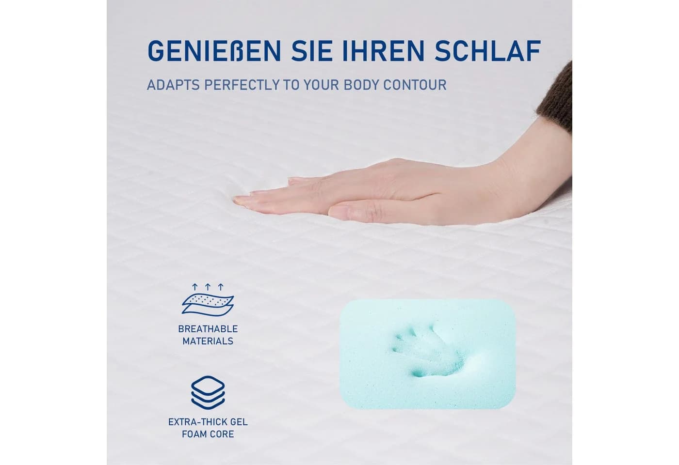 ROYGBIV Gel Topper Matratzentopper 7 cm H2/H3 Memory Foam - Bild 3