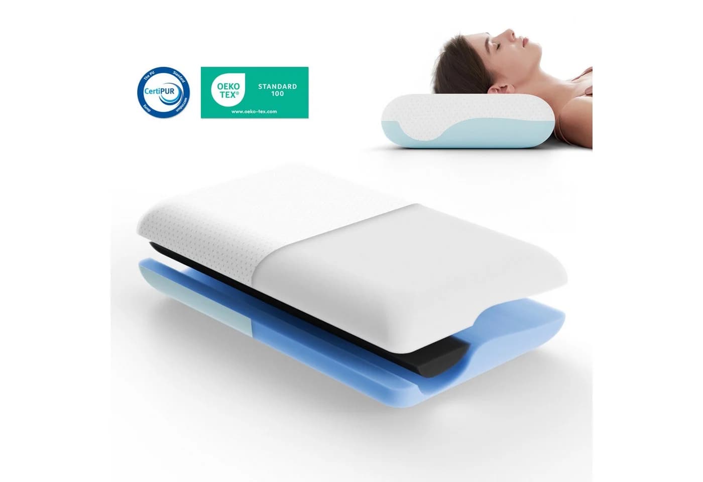 ROYGBIV Nackenstützkissen Orthopädisch Memory Foam 11cm Höhe - Bild 2