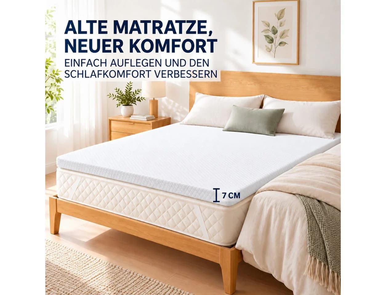 ROYGBIV Matratzentopper 7 cm Gel-Schaum Memory Foam Topper - Bild 5