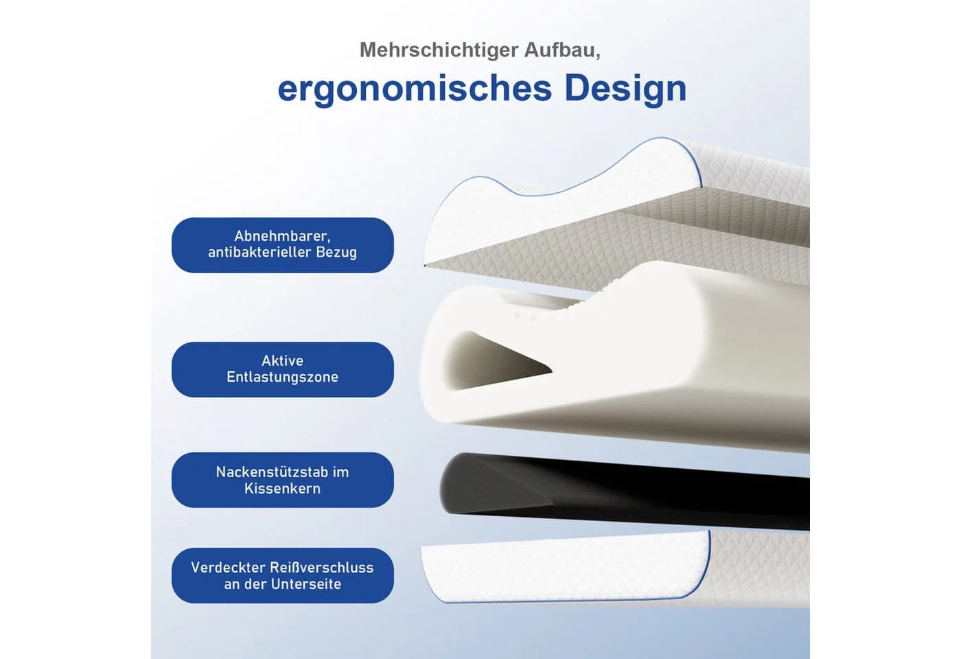 ROYGBIV Nackenstützkissen Memory Foam mit Bambusfaser-Bezug - Bild 4
