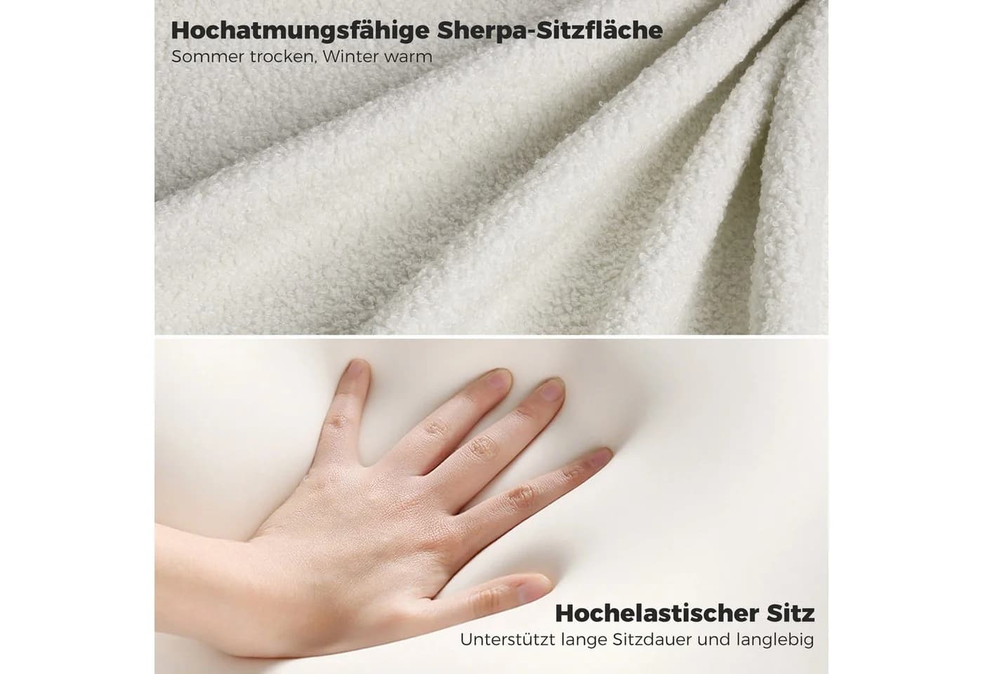 ELUCHANG Polsterstuhl Blumenform 360° drehbar Weiß/Grau/Rosa - Bild 5