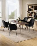 ELUCHANG Esszimmerstuhl Samt Schwarz 2er Set Bild 3