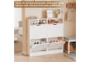 ELUCHANG Schuhschrank Schmal 4 Klappen Weiß Holz Bild 4