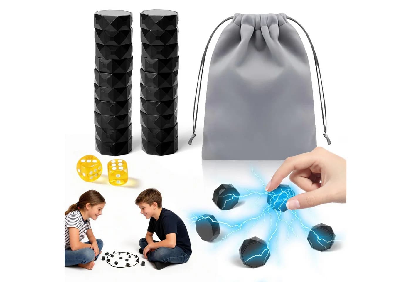 Bundviel Lernspielzeug Tisch-Magnetspiel Schwarz - Bild 2