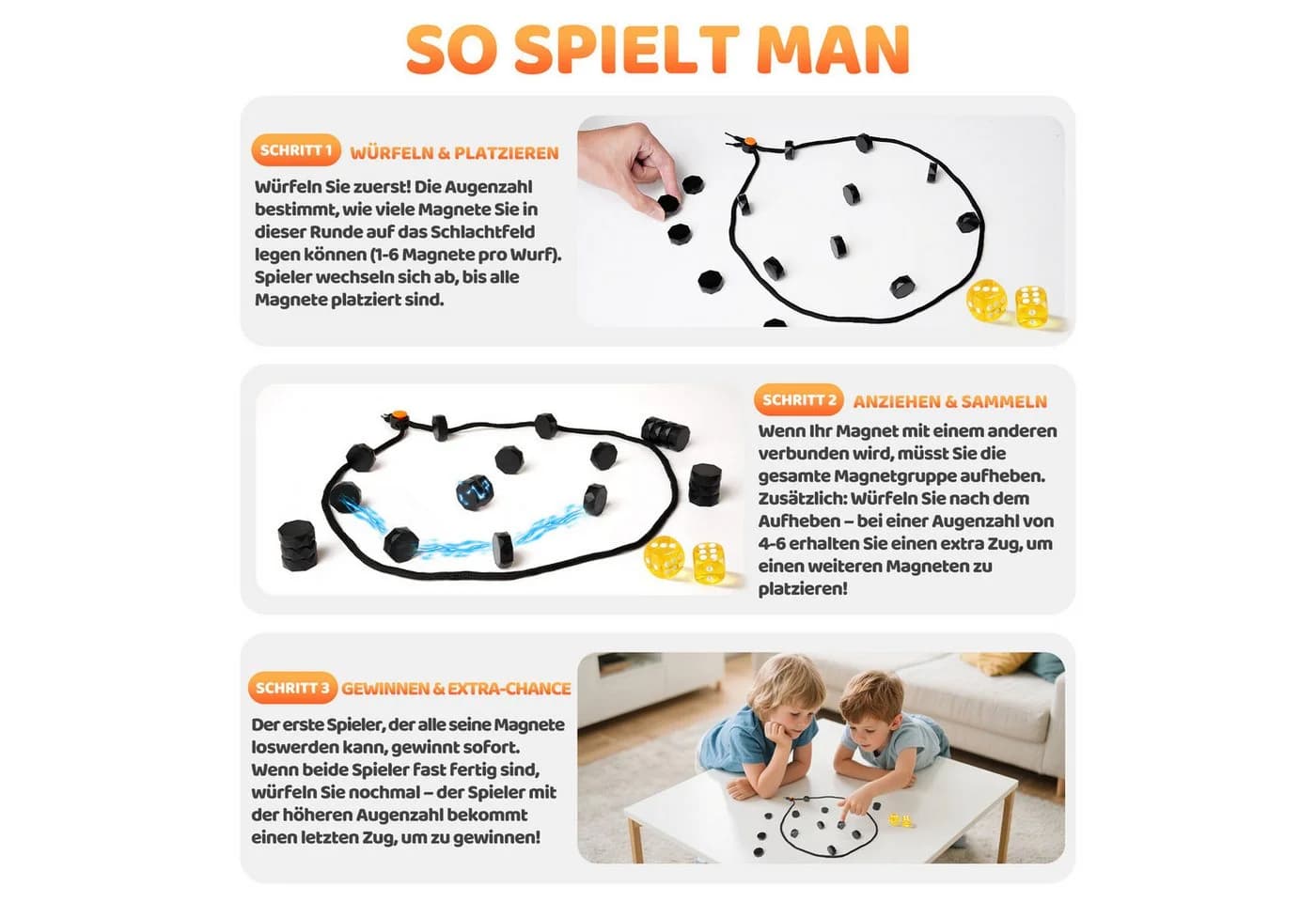 Bundviel Lernspielzeug Tisch-Magnetspiel Schwarz - Bild 3