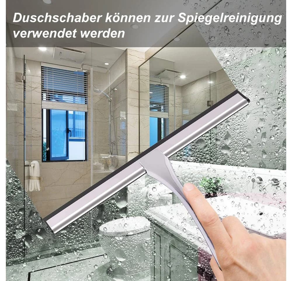 HUGERSTONE Duschabzieher Edelstahl Silber Streifenfrei - Bild 4