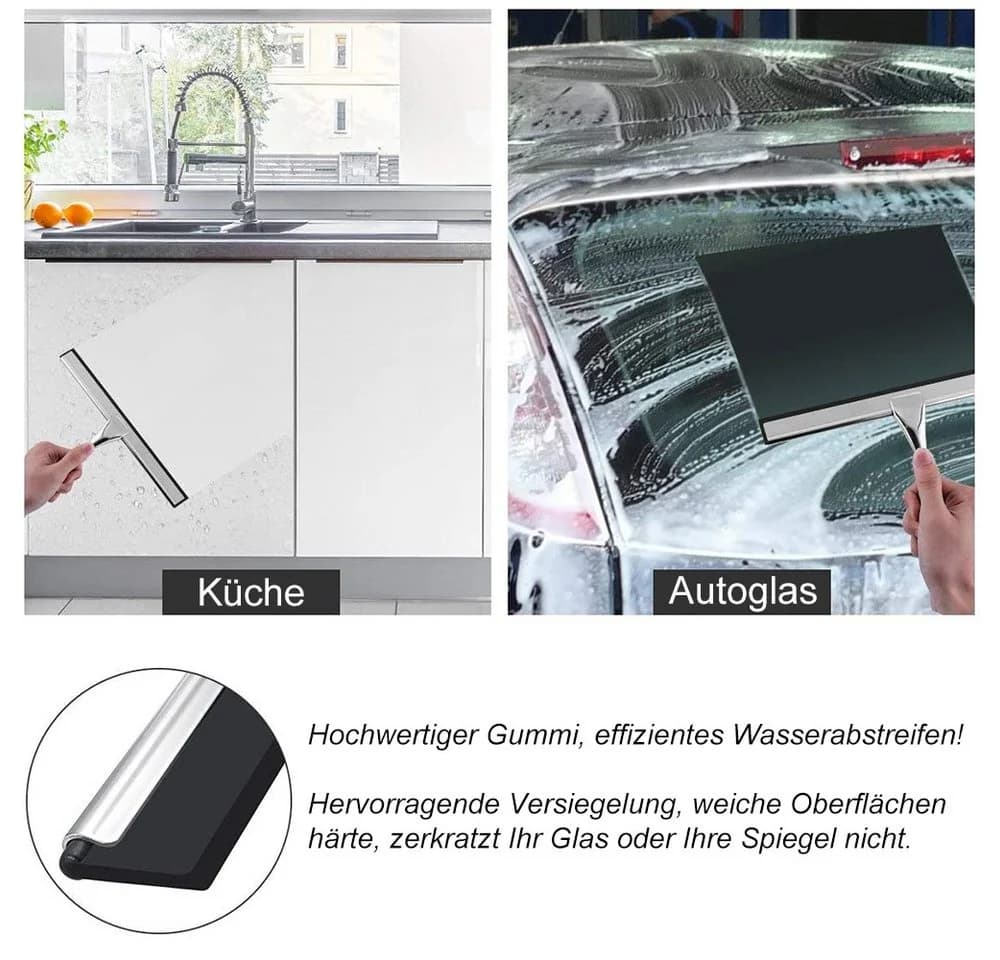 HUGERSTONE Duschabzieher Edelstahl Silber Streifenfrei - Bild 5