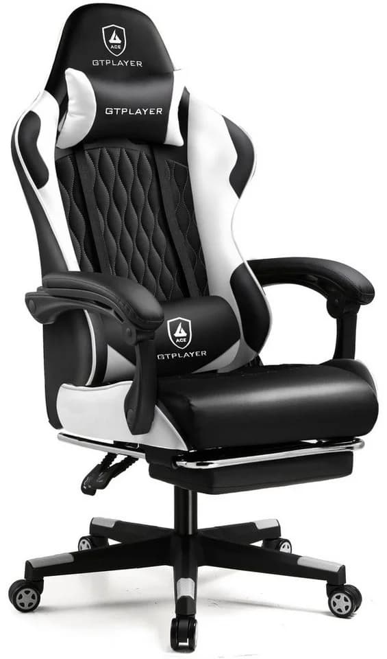 GTPLAYER Gaming-Stuhl Ergonomisch mit Fußstütze Weiß - Bild 2