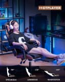 GTPLAYER Gaming-Stuhl Ergonomisch mit Fußstütze & Wippfunktion Braun Bild 1
