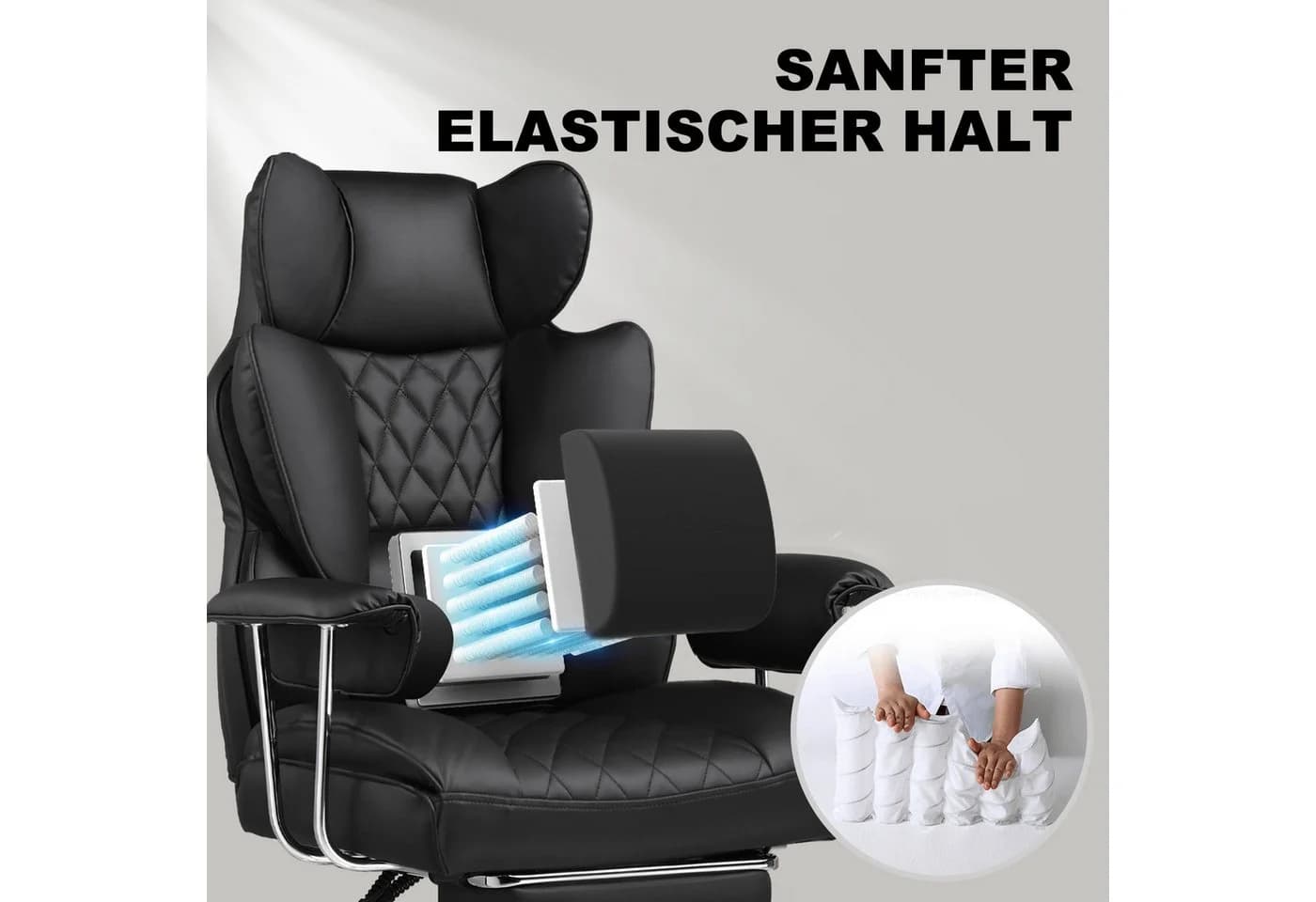 GTPLAYER Gaming-Stuhl, Ergonomischer Bürostuhl mit Fußstütze - Bild 3