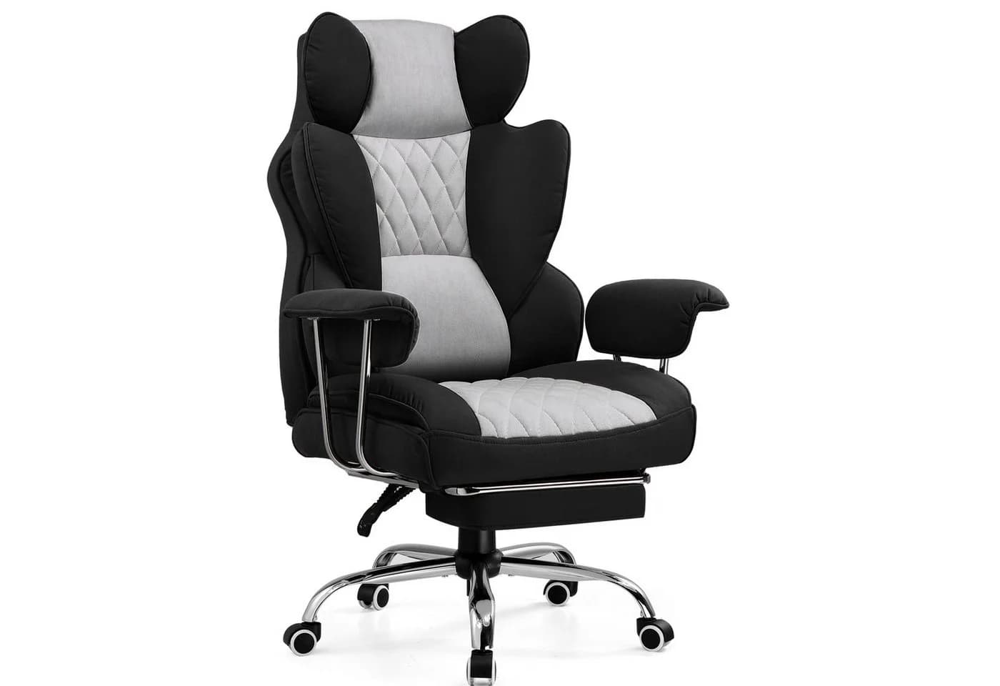 GTPLAYER Gaming-Stuhl Ergonomisch mit Fußstütze Schwarz-Grau - Bild 2