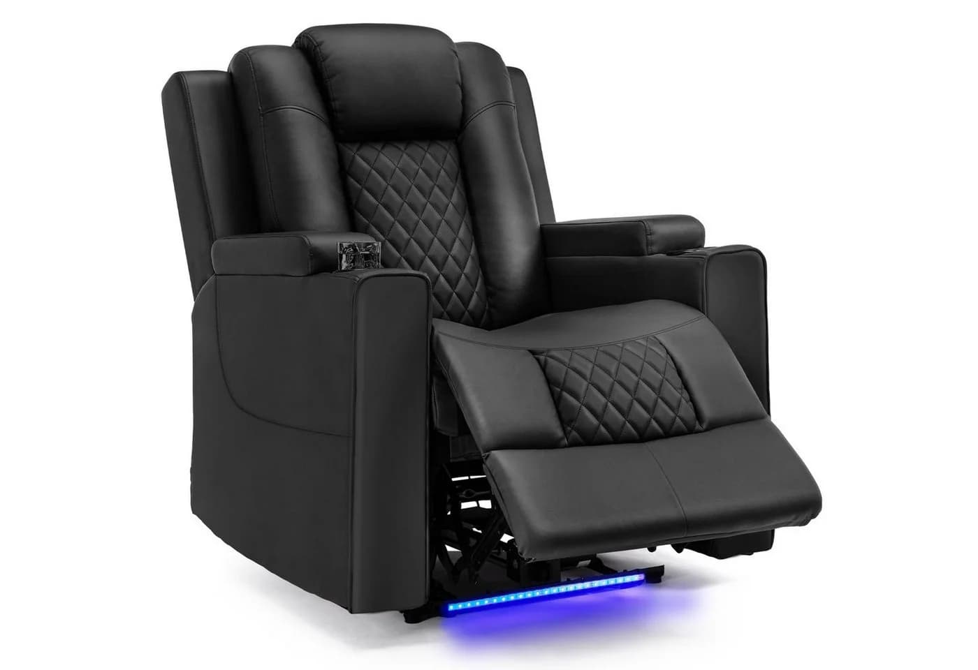 COMHOMA Elektrischer Relaxsessel Schwarz mit Massagefunktion und LED - Bild 2