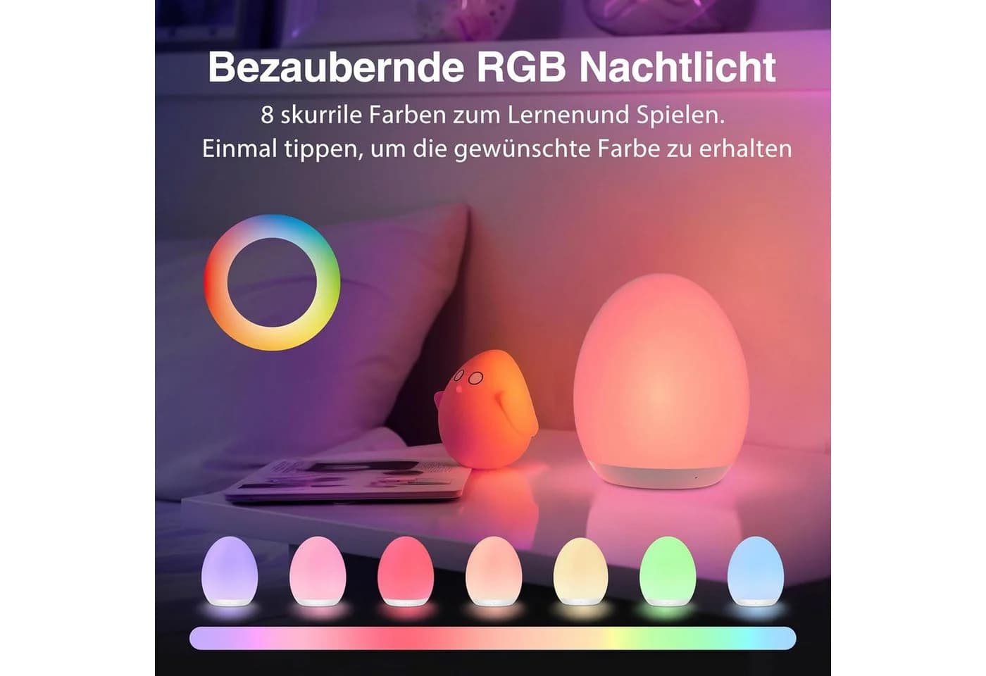 Jolywell Nachtlicht JW-CL002 Dimmbar LED RGB Weiß - Bild 4