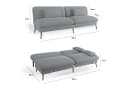 COMHOMA Schlafsofa 3-Sitzer Klappbar Grau Baumwollsamt Bild 5