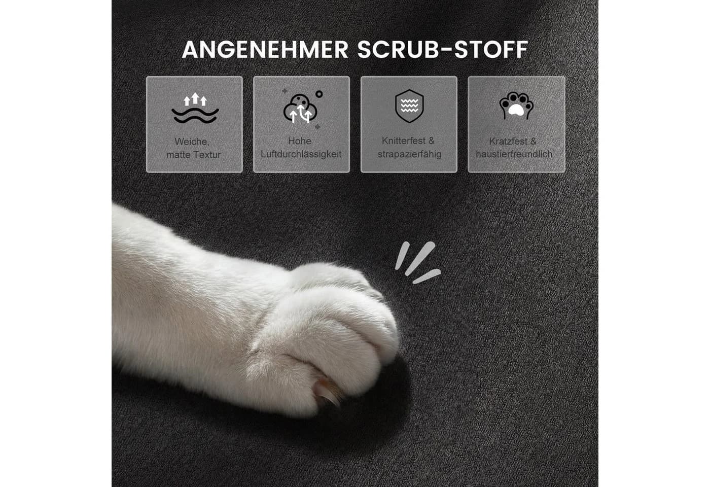 COMHOMA Schlafsofa Klappbares 2-in-1 Couch Schwarz - Bild 3