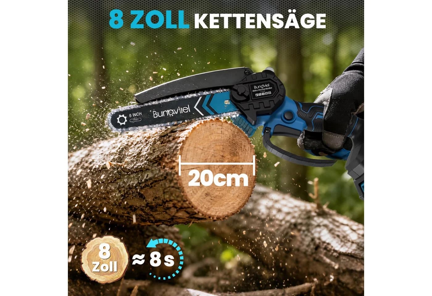 Bundviel Akku-Hochentaster 4-in-1 Teleskop mit 2x 4000mAh Akku - Bild 5