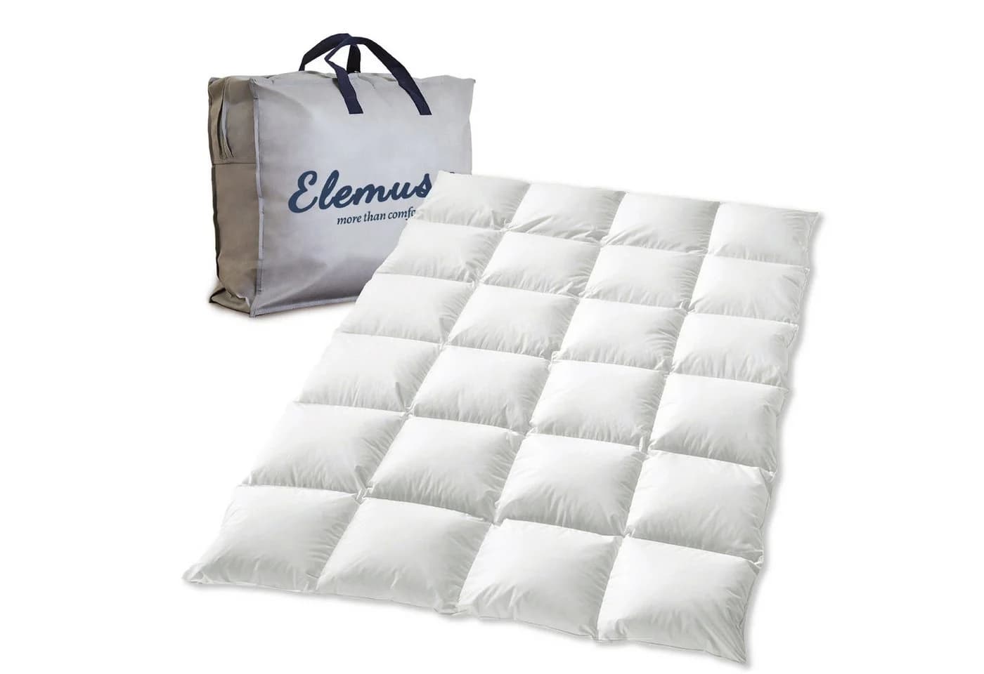 Elemuse Federbettdecke Nature Weiß 100% Baumwolle