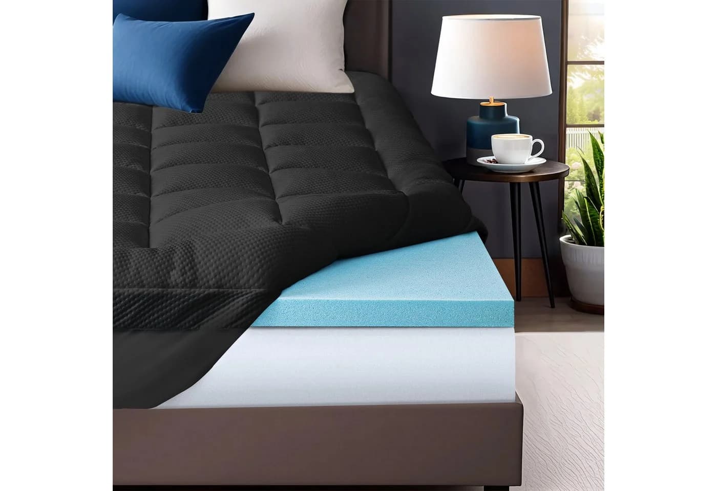 Elemuse Topper 7cm H3/H4 Memory-Schaum mit Bambusfaser-Bezug - Bild 2