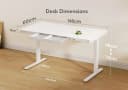 Claiks Höhenverstellbarer Schreibtisch Glas Weiß 140x60cm Bild 1