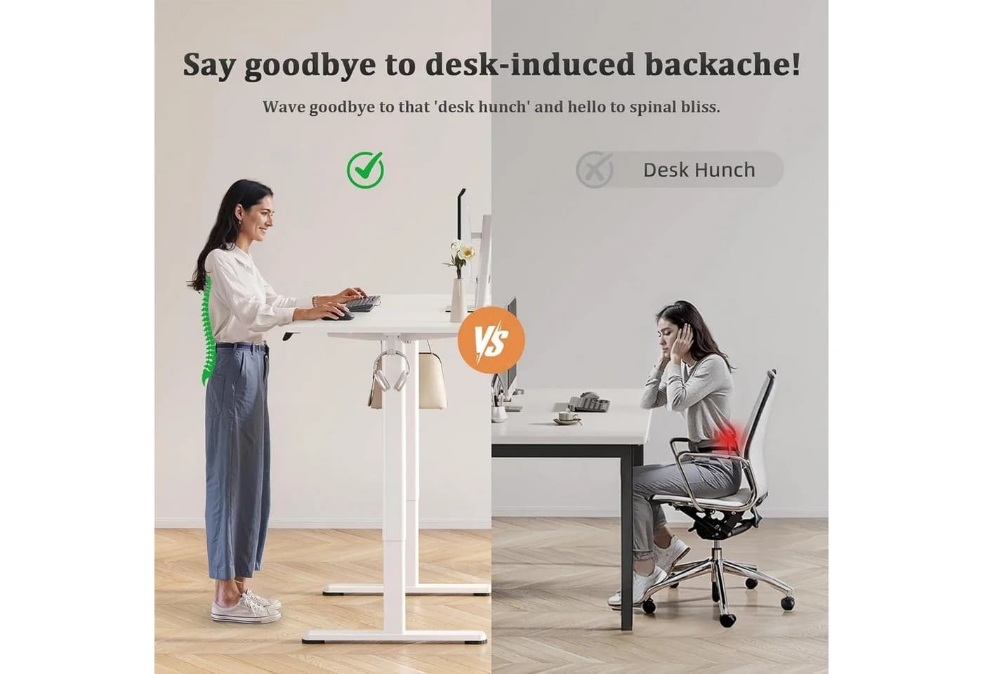 Claiks Elektrischer Schreibtisch Höhenverstellbar Weiß - Bild 5