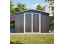 kowdom Metall-Gartenschuppen 3x3m Grau mit Bodenrahmen Bild 2