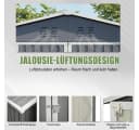 kowdom Metall-Gartenschuppen 3x3m Grau mit Bodenrahmen Bild 3