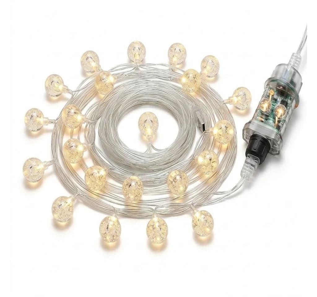 kowdom LED Lichterkette 15m Kugel 8 Modi dimmbar warmweiß Timer IP44 - Bild 2