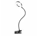 kowdom LED Leselampe Klemme dimmbar USB Schwanenhals 3 Lichtfarben Schwarz Bild 1