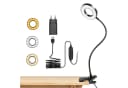 kowdom LED Leselampe Klemme dimmbar USB Schwanenhals 3 Lichtfarben Schwarz Bild 2