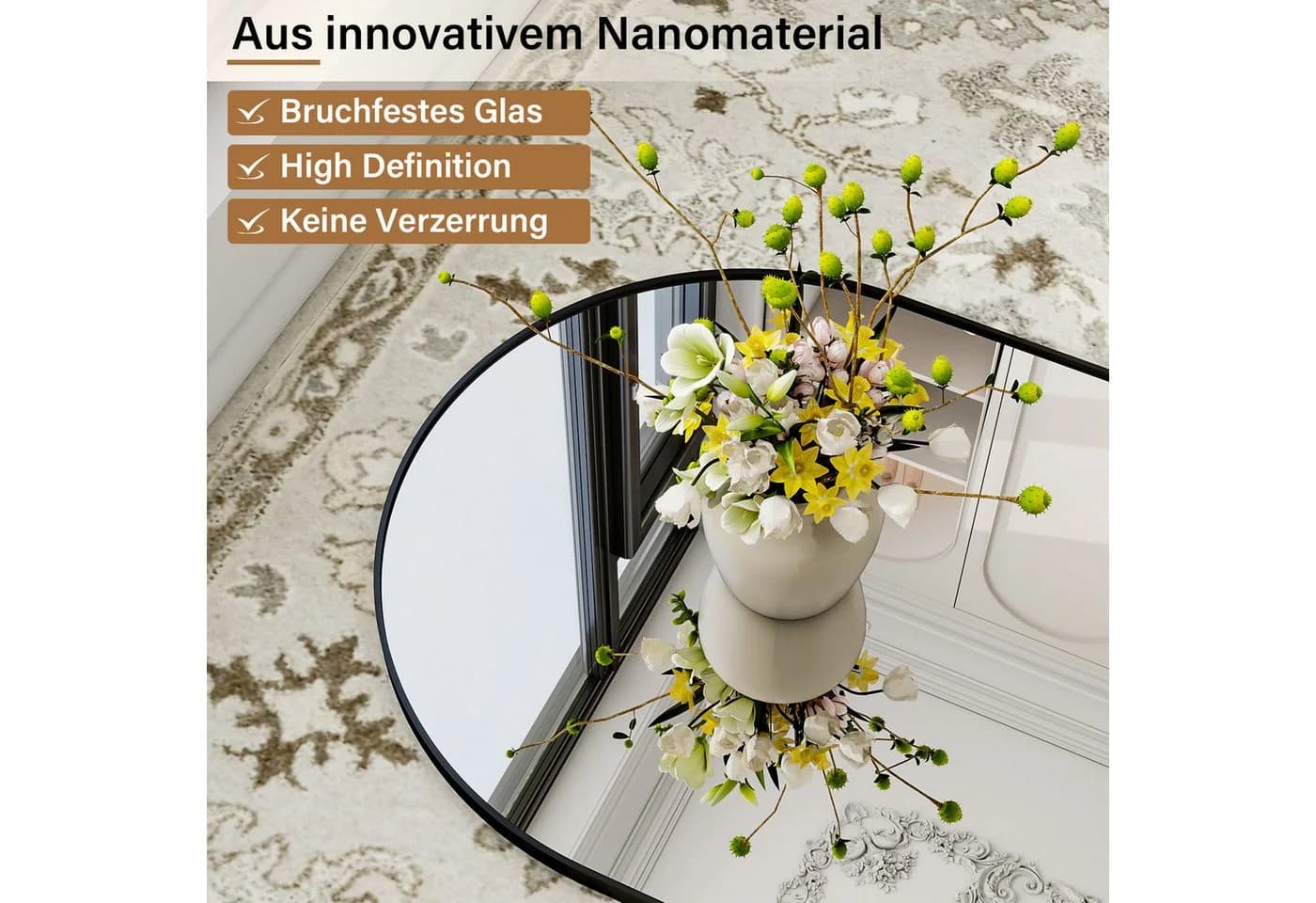 Koonmi Ganzkörperspiegel Großer Standspiegel mit Metallrahmen und verstärktem Glas - Bild 5
