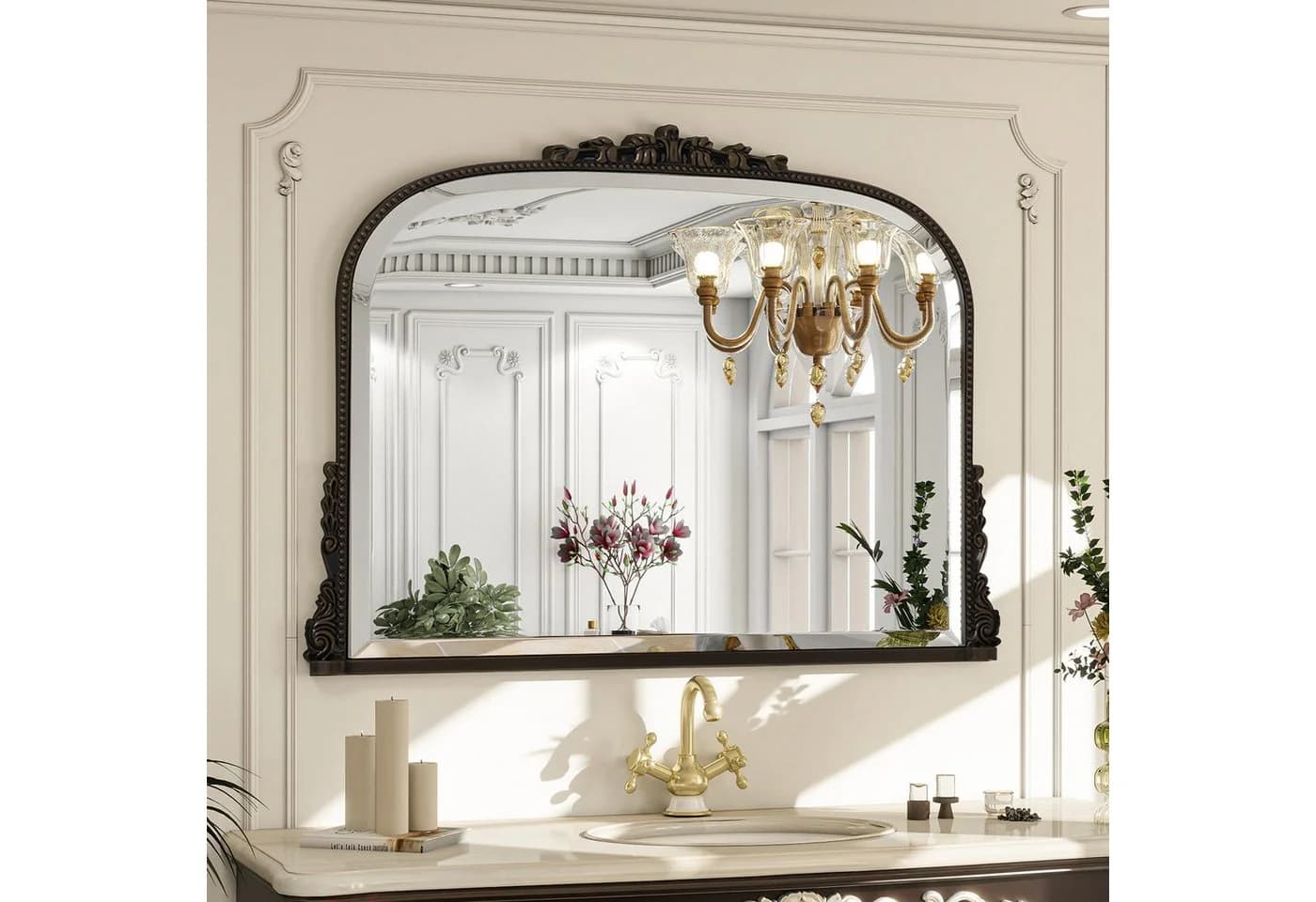 BEAUTYPEAK Dekospiegel Dekorativer Wandspiegel im Barockstil Antikbronze