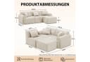 COMHOMA Ecksofa Beige Modulares Sofa mit Kissen Bild 1