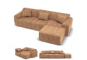 COMHOMA Ecksofa Braun Modulares Sofa mit Kissen Bild 2