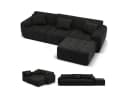 COMHOMA Ecksofa Schwarz Modulares Sofa mit Kissen Bild 2