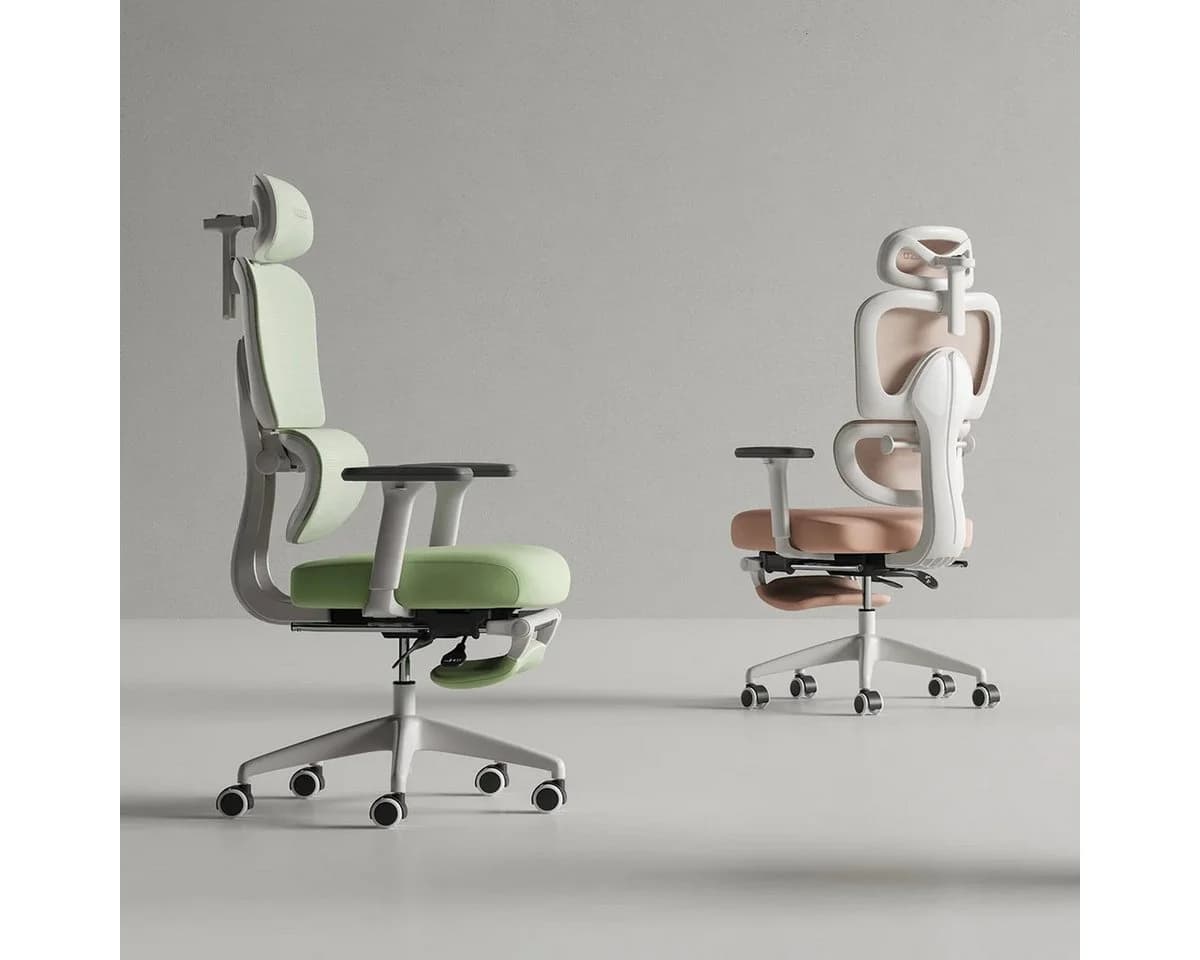 Musso Bürostuhl Ergonomisch Grün 3D-Armlehnen Lendenstütze
