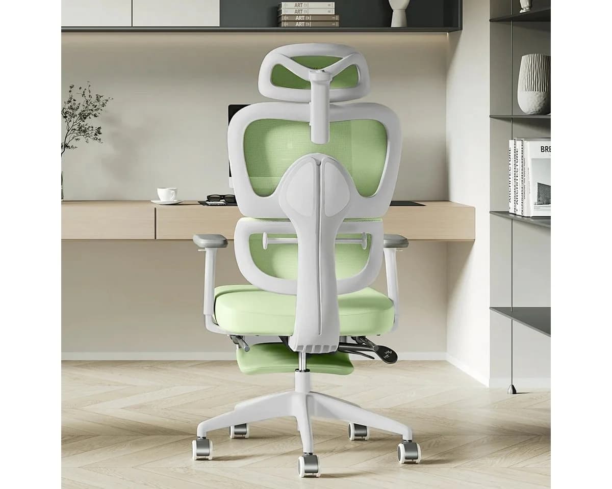 Musso Bürostuhl Ergonomisch Grün 3D-Armlehnen Lendenstütze - Bild 5