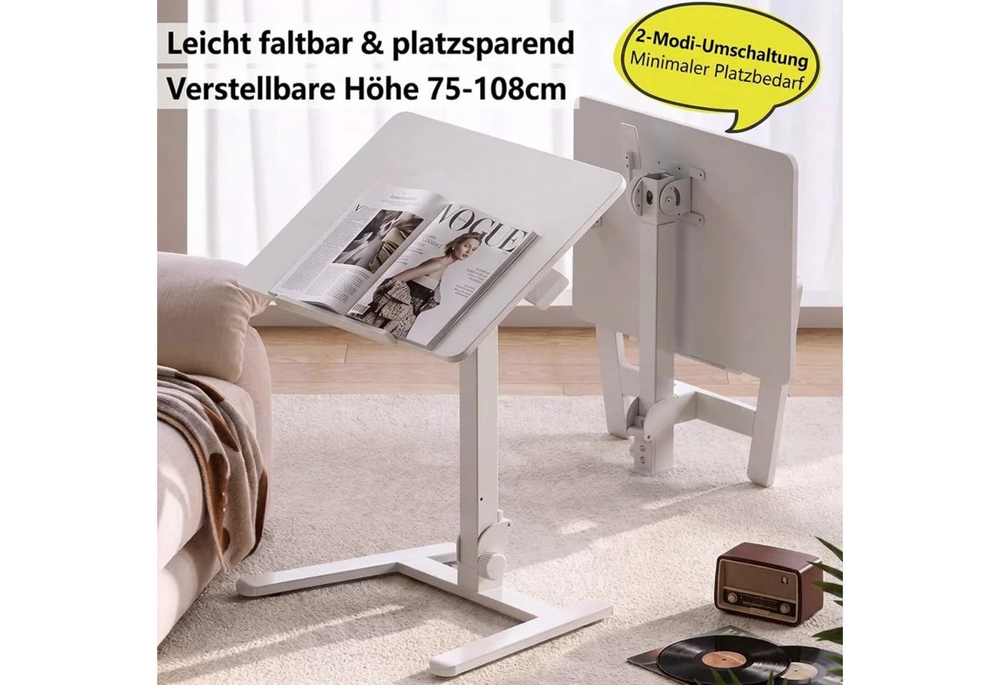 Musso Laptoptisch AnyDesk D7 Höhenverstellbar Klappbar Weiß - Bild 5