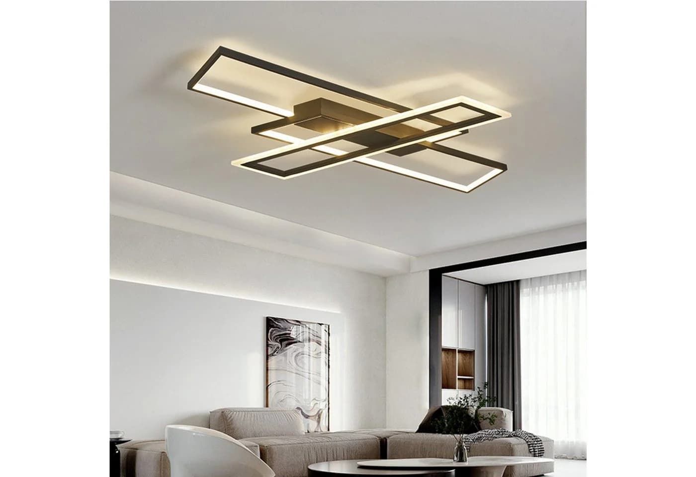 OYLCDI LED Deckenleuchte 72W Dimmbar Schwarz mit Fernbedienung - Bild 4