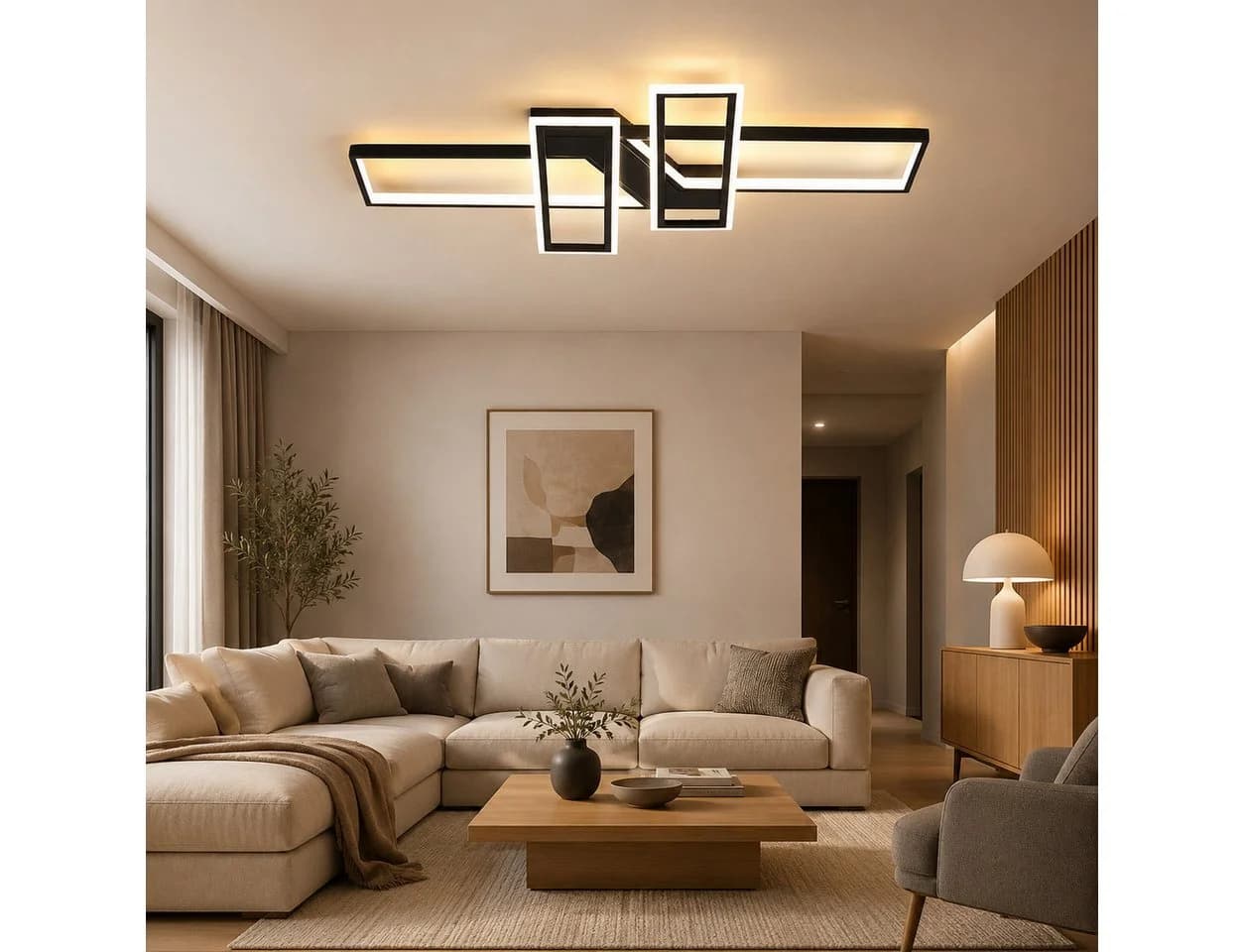 OYLCDI LED Deckenlampe Dimmbar Schwarz mit Fernbedienung - Bild 2
