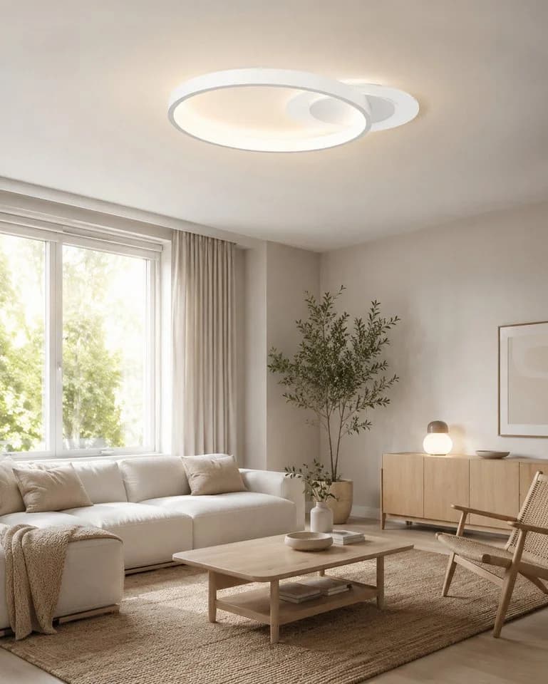 OYLCDI Deckenleuchte LED Ø60cm Dimmbar Schwarz/Weiß - Bild 2