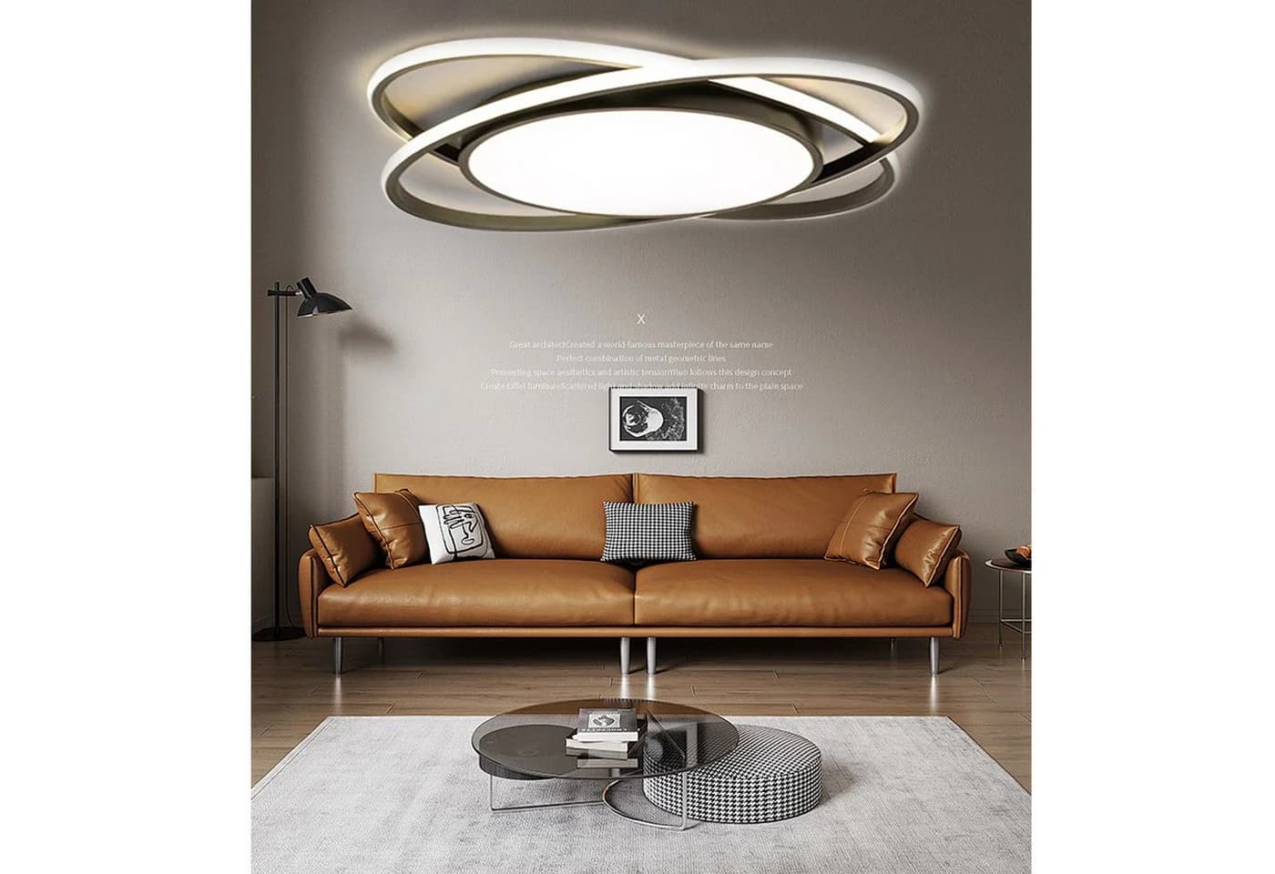 OYLCDI LED Deckenlampe Dimmbar Schwarz/Weiß - Bild 2
