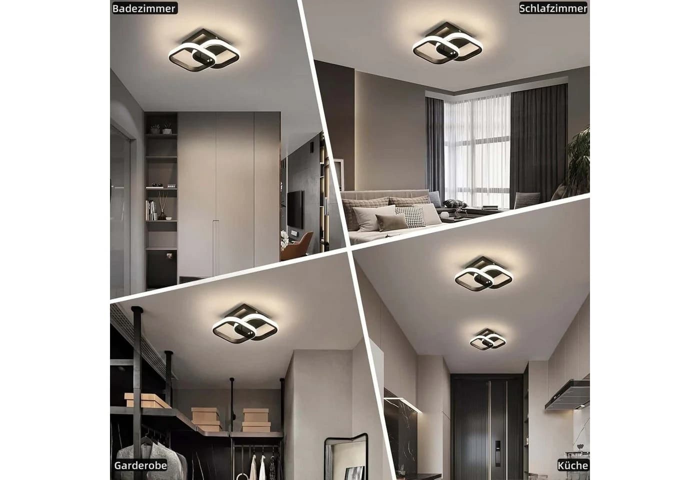 OYLCDI LED Deckenleuchte Dimmbar Schwarz 3 Farbtemperaturen - Bild 5
