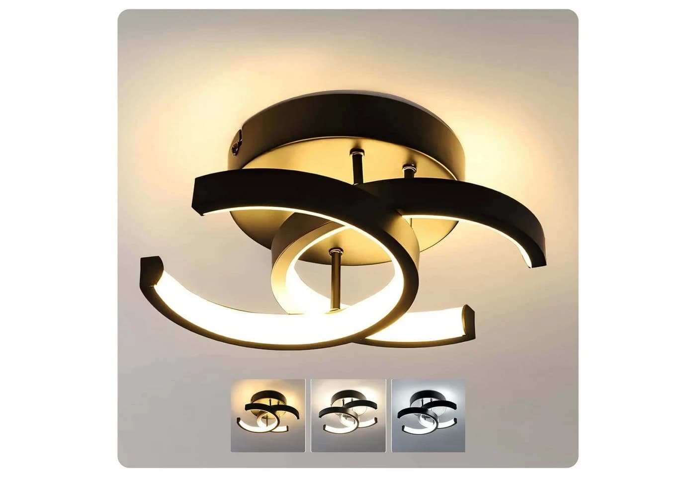 OYLCDI LED Deckenleuchte 22W 3 Farbtemperaturen Dimmbar Modern - Bild 2