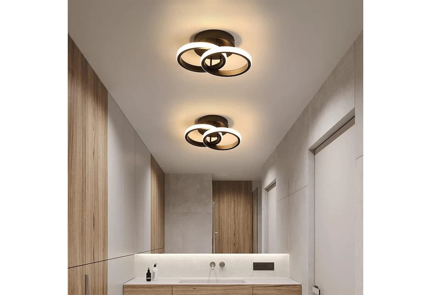 OYLCDI LED Deckenleuchte Dimmbar 3-Farbig Modern Schwarz/Weiß - Bild 4